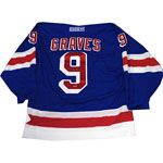 Adam Graves Blue Rangers Replica Jersey (Signed on Back)
